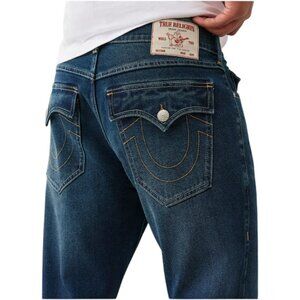 True Religion Rocco Single Needle Skinny Jeans Men's Size 36x32 Dark Wash NWT